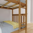 thumbnail image 4 of Max & Lily Twin over Twin Bunk Bed for Kids, Solid Wood Bunk Beds with Ladder, Pecan, 4 of 13