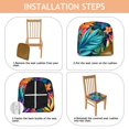 thumbnail image 4 of Colorful Tropical Leaf Pattern Seat Covers for Dining Room Chairs Set Of 4,Stretch Printed Washable Chair Seat Cover with Elastic Ties and Button,Removable Waterproof Couch Cushion Covers, 4 of 6