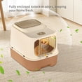thumbnail image 6 of Cat Litter Box with Drawer, Enclosed Litter Tray for Cat, Rabbit, Anti Urine Leakage Easy to Clean (Orange), 6 of 7