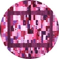 thumbnail image 1 of Ahgly Company Indoor Round Abstract Pink Contemporary Area Rugs, 3' Round, 1 of 4