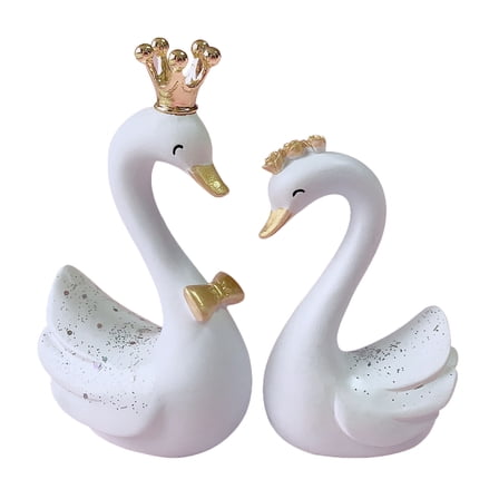 IDEANATEGRATE 2Pcs Swan Decor Assorted Color for Wedding and Birthday Cake Decorating