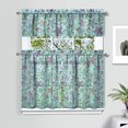 thumbnail image 2 of Kitchen Curtains 36 Inch Short - 3 Panel Set, Nautical Starfish Beach Seashell Mermaid Theme, Rod Pocket Window Curtain for Tropical Farmhouse, Easy Wash, 2 of 6