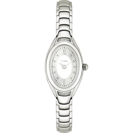 Timex Women's Diamond Accent Silver-Tone Dress Watch
