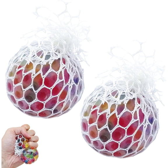 Psychedelic Rainbow Stress Reliever Ball, Rainbows Stress Balls, Vent Fidget Mesh Squishy Relief Toys, Squeeze Pop Colorful Basket Stuffers for Office Workers Relieve