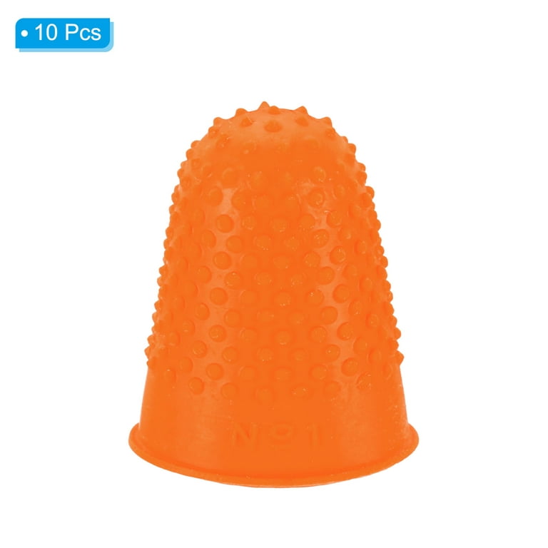 Uxcell Rubber Finger Tips Silicone Thumb Fingertip Protector Covers Guard  Pads Thimble Grips Orange Medium Size 10 Pack 
