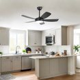 thumbnail image 2 of 42" Modern Black Dimmable Integrated LED Ceiling Fan with Light and Remote for Bedroom and Kitchen, 2 of 17