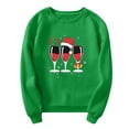 thumbnail image 4 of VBARHMQRT Chandails à Capuche Noirs Mode Décontractée pour Femmes Col Rond Manches Imprimé Partiel Verre de Noël, 4 of 4