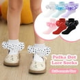 thumbnail image 4 of 1Pairs Ruffle Socks for Girls Toddler - Lace Polka Dot Frilly Dress Ankle Socks for Kids and Babies, 4 of 7