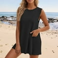 thumbnail image 2 of JHLZHS Two Piece Short Set 2024 Summer Border Women's Clothing Popular Loose Casual Round Neck Vest Shorts Knitted Suit for Women Short Sets Women 2 Piece Outfits Maternity Shorts Comfy Set, 2 of 4
