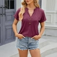 thumbnail image 4 of cotton shirts for women casual summer v neck tops, 4 of 7