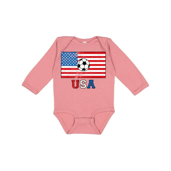 Inktastic USA Soccer Boys or Girls Long Sleeve Baby Bodysuit