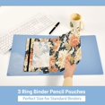 thumbnail image 5 of 2 Pack Pencil Bag 9.84x6.1 Inch 3-Ring Page Turning Folder Zipper Pencil Case Pencil Bag Page Turning File BagChrysanthemum Seamless, 5 of 6