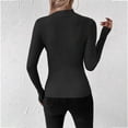 thumbnail image 4 of TRUBKH Fall Outfits for Women Mock Neck Top Long Lantern Sleeve Tunic Tops Blouse Layered Sweaters Fall Sweaters for Women Womens Thermal Tops Pullover Top Lightweight Sweater Teacher Black M, 4 of 6