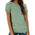 thumbnail image 5 of DondPO Women's T-Shirts Womens Short Sleeve Round Neck Shirts Summer top Fashion Basic Tee Shirts for Women Womens tops Green 3XL, 5 of 9