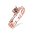 thumbnail image 1 of 1.50 Carat Princess cut Morganite and Diamond Engagement Ring in 14k Rose Gold affordable morganite & diamond engagement ring, 1 of 2