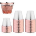 thumbnail image 1 of Pack of 50 Plastic Champagne Flutes, 255 ml, Reusable Drinking Cups, Plastic Cups with Gold Rim, for Party, Wedding, Picnic, Birthday, Beach, Camping, 1 of 5