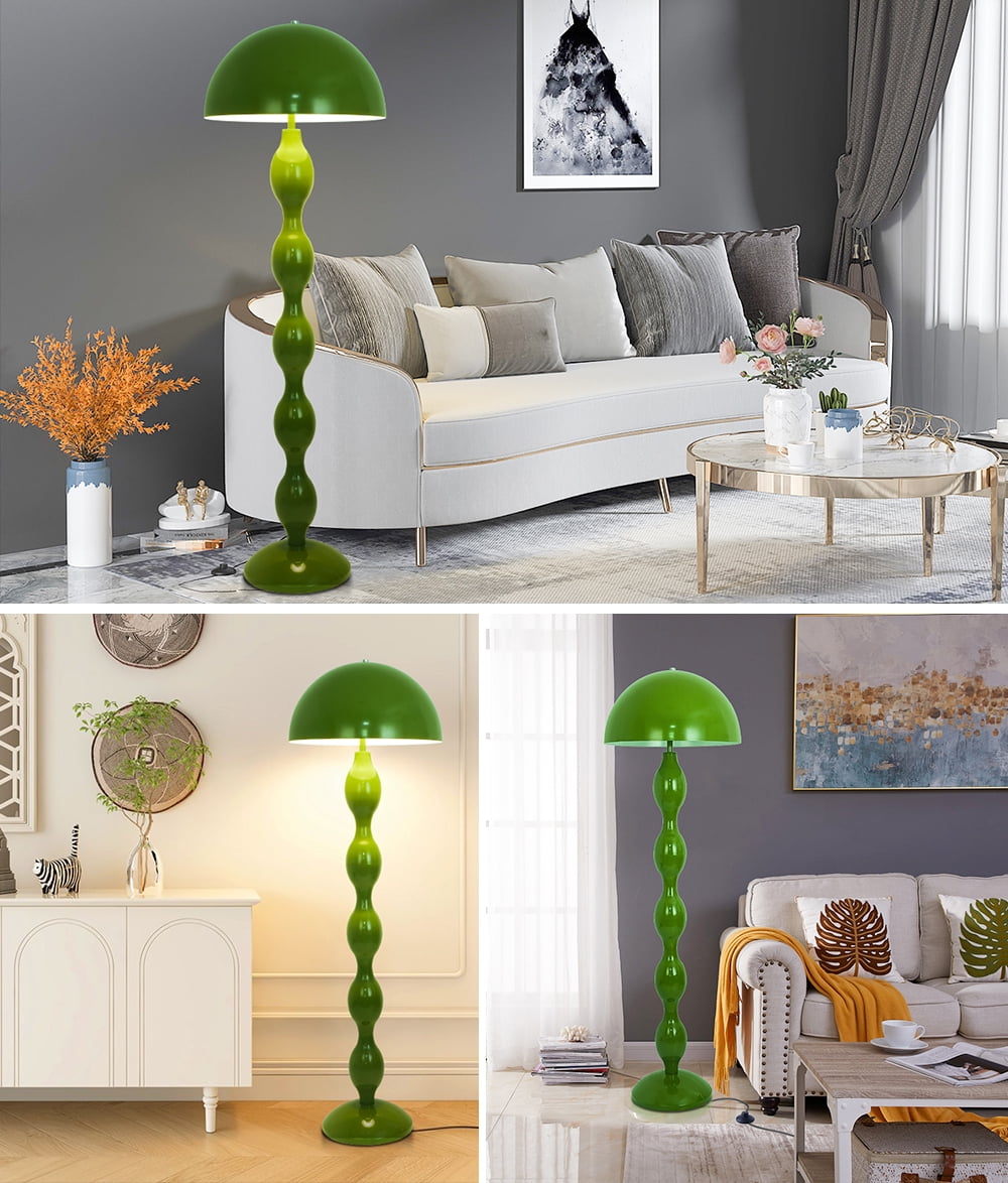 Elinkume Mushroom Floor Lamp, Modern Design Lamp for Living Room, L 15.7* H 59 inches (Green)