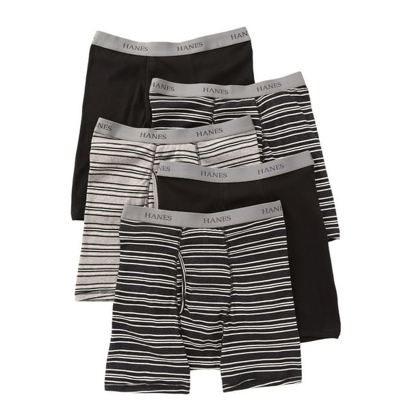 Hanes Men's Hanes 76925S Premium Cotton SolidStripe Boxer Briefs 5
