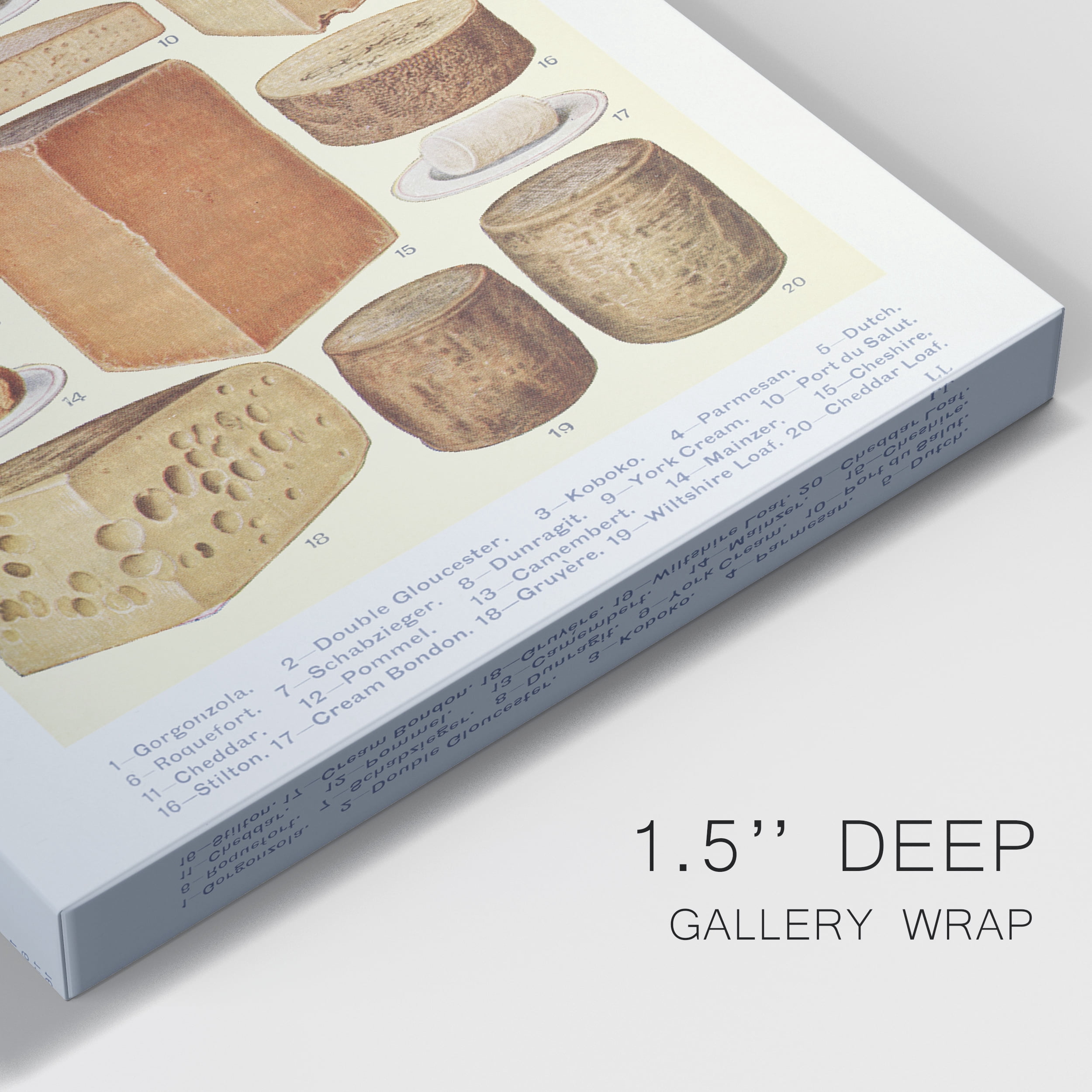 Various Cheeses Premium Gallery Wrapped Canvas - Ready to Hang - 40 x 60