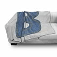 thumbnail image 3 of Letter B Soft Flannel Fleece Throw Blanket, Jeans Clothing Retro Fashion Style Alphabet Elements Youth Typography Design, Cozy Plush for Indoor and Outdoor Use, 60" x 80", Blue Yellow, by Ambesonne, 3 of 6