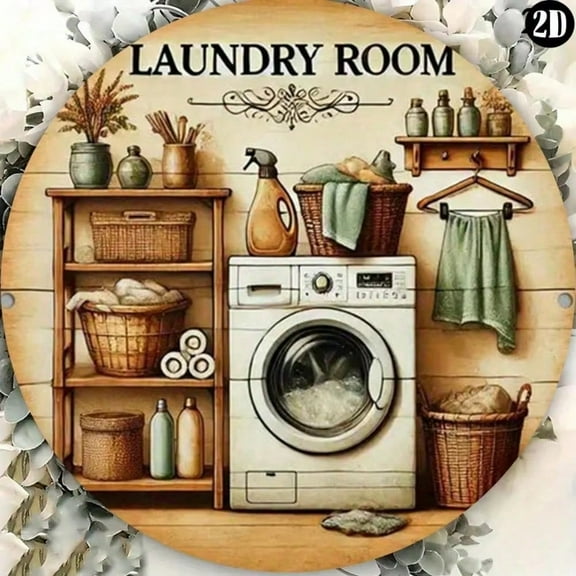 HELLOYOUNG "LAUNDRY ROOM" Aluminum Sign - Waterproof Metal Plaque, Indoor/Outdoor Decor for Home/Office/Bar/Club/Cinema/Cafe