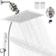 thumbnail image 1 of Regadera para Baño con Filtro, 10" Combo de Cabezal de Ducha de Lluvia de Alta Presión con Ducha de Mano, 2 Cartuchos Filtro Reemplazables, Manguera de 1,5 Metros y Todos Los Accesorios, Plata, 1 of 8