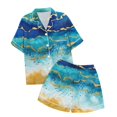 thumbnail image 5 of PEASKJP Ensemble de Pyjama Imprimé pour Femmes, Ensemble de Pyjama Deux Pièces, Bleu TTG, 5 of 5