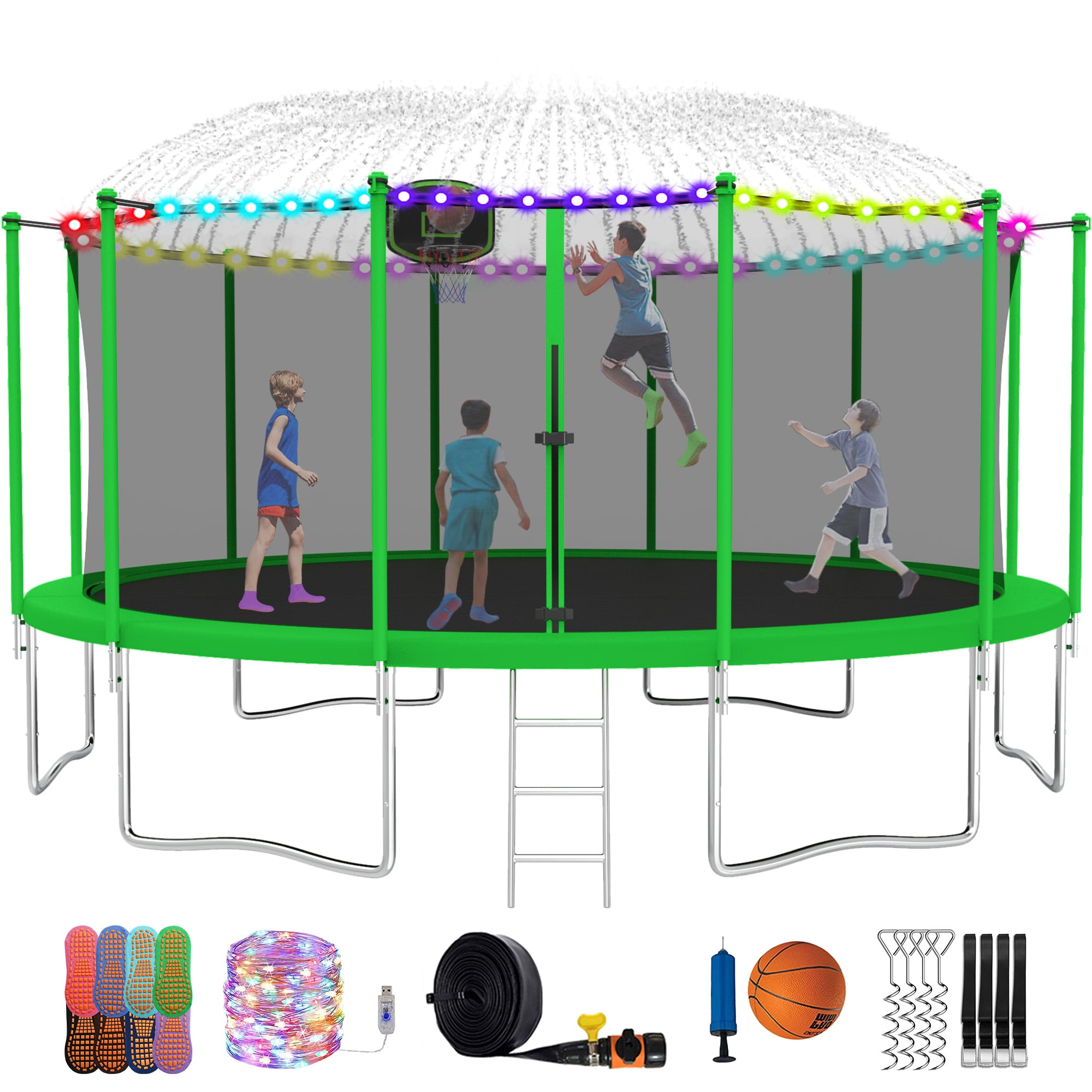 YORIN Trampoline with Enclosure Net, 1500LBS 16FT Trampoline for 89