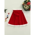 thumbnail image 4 of Cjfdfy Toddler Baby Christmas Halloween Costumes Red Cape with Hood Kids Mrs. Claus Santa Costume Xmas Velvet Hooded Cloak Robe Party Poncho, 4 of 9