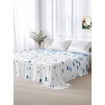 thumbnail image 5 of Blue Polka Dot Queen Size Flat Sheet, Wrinkleproof & Fadeproof Cooling Flat Bed Sheet Only, Abstract Modern Art Dots Watercolor Breathable Soft Bedding Top Sheets 90 x 102 Inches, 5 of 8