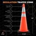 thumbnail image 3 of Xpose Safety 36 Inch Orange Traffic Cones with 6" & 4" Collars, 8-Pack - Multipurpose PVC Plastic Safety Cone for Parking, Soccer, Caution, Kids and Construction, 3 of 8