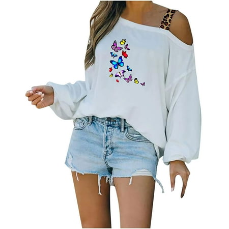 

Fashion Women s Casual Printing Loose Long Sleeve Tops T-shirt Blousese