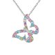 thumbnail image 5 of Collar de cristal para mujer, 1 pieza Colgante de mariposa plateada, cristales multicolores, 5 of 5