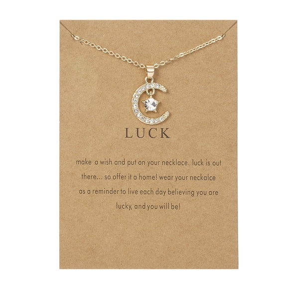 Cameland New Month Birthstone Moon Star Pendant Paper Card Necklace Alloy Diamond, Up to 60% Off Clearance
