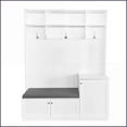 thumbnail image 4 of Hall Tree with Cushioned Bench, Storage & Coat Hooks, Modern | White | MDF, 4 of 20