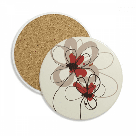 

Flowers Painting Decoration Coaster Cup Mug Tabletop Protection Absorbent Stone