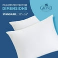 thumbnail image 6 of Standard Size Pillow Protectors with Zipper by The Grand. Poly-Cotton Hypoallergenic Pillow Covers That are Soft, Comfortable, and Breathable. White Pillowcase Protectors Come in Set of 2., 6 of 10