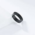 thumbnail image 3 of HIJONES Unisex Brushed Matte Ring for Men Women Stainless Steel Couples Promise Wedding Band 6mm Black Size 9, 3 of 5