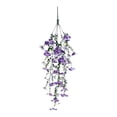 thumbnail image 4 of Artificial Hanging Flowers for Outdoor Indoor, Fake Silk Vine Flowers UV Fade Resistant, Realistic Faux Floral Greenery for Porch Patio Balcony Window Basket Home Wall Decor(Purple&White), 4 of 7