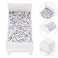 thumbnail image 4 of Dolls Wooden Bed Model Doll House Scene Layout Adornment Mini Bedroom Bed Furniture, 4 of 9