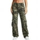 thumbnail image 1 of Pantalones vaqueros cargo de cintura alta, rectos y con estampado de camuflaje para mujer, con bolsillos, 1 of 6