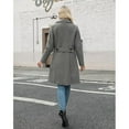 thumbnail image 4 of Lentta Women's Winter Wool Blend Coat Casual Notch Lapel Mid-Long Double-Breasted Peacoat Jacket Outwear, 4 of 7