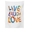 thumbnail image 3 of Ambesonne Live Laugh Love Tablecloth Rectangular Table Cover, Joyful Words, 52"x70", Multicolor, 3 of 4