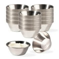 thumbnail image 1 of Fit Meal Prep [120 Pack 1.5 oz Tasses à Sauce en Acier Inoxydable, Ramequins en Métal Réutilisables, Bols à Condiments de Qualité Commerciale, Tasses à Portion Individuelle, Petite Tasse Ronde au Jus f, 1 of 7