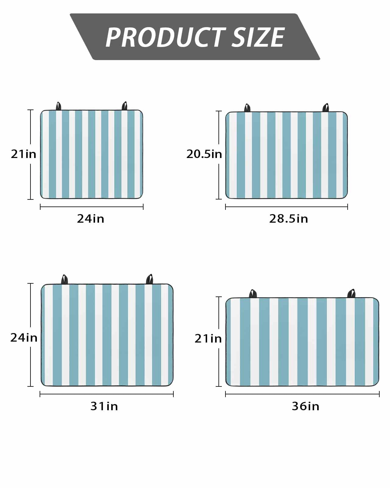 Stove Top Covers for Electric Stove, Aqua Striped Glass Stovetop Cover Protector, Modern Farmhouse Blue White Stripes Induction Cooktop Protector Oven Mat for Kitchen Countertop 28.5"x20.5"