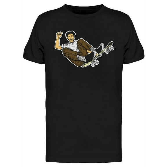 Happy Skater Design T-Shirt Men -Image by Shutterstock, Male Small