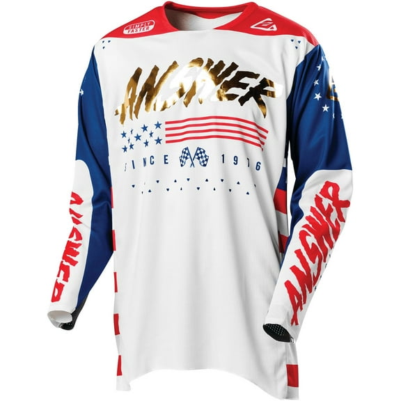 Answer A21 Elite RedZone Mens MX Offroad Jersey White/Navy/Scarlett LG