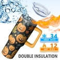 thumbnail image 3 of Halloween Tumbler, Skull Pumpkin Cup 40oz with Handle and Straw Lid, Insulated Gift Travel Mug for Hot Cold Drinks, 3 of 5