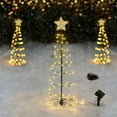 thumbnail image 3 of LINLIN Christmas Tree Lights, Mini Solar Light Outdoor Garden- Solar Powered LED Christmas Tree Stake Light, Decorative Lights For Garden Pathway Yard Decoration, For Christmas Decoration, 3 of 6