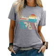 thumbnail image 3 of Xuanfei Women Vintage 1983 Color Print Crew Neck Short Sleeve T-Shirt, 3 of 7